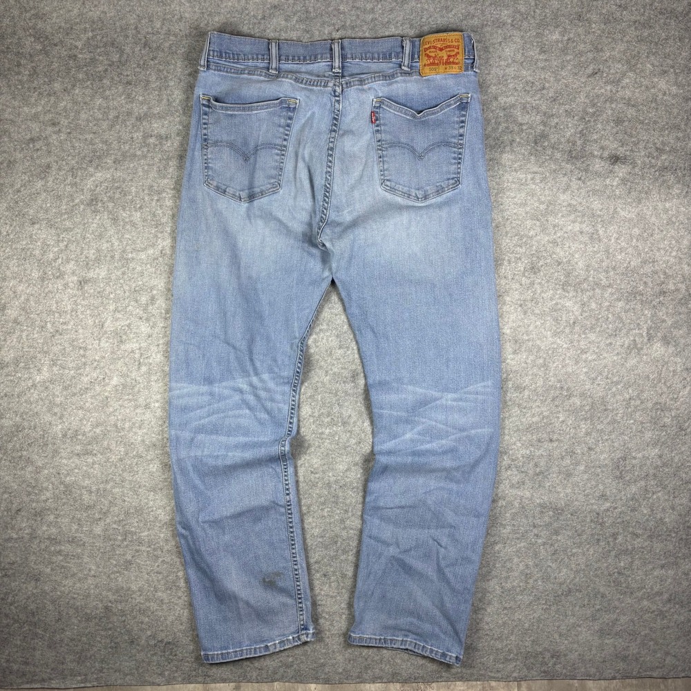 Levis 505 Regular Fit Straight Leg Jeans Light‎ Wash Blue Denim Mens 38x32